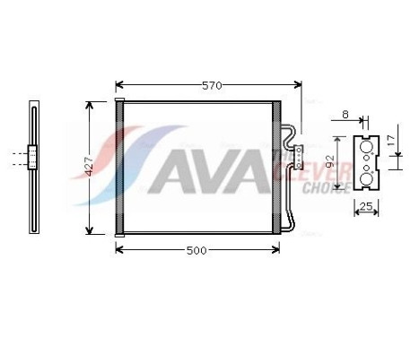 Kondensor, klimatanläggning BW5192 Ava Quality Cooling