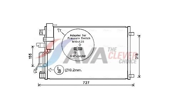 Kondensor, klimatanläggning DNA5290D Ava Quality Cooling, bild 2
