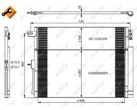 Kondensor, klimatanläggning EASY FIT 350038 NRF