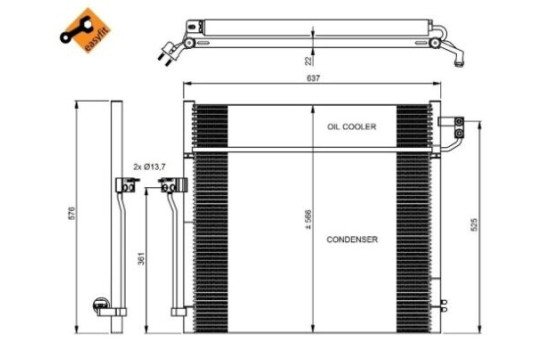Kondensor, klimatanläggning EASY FIT 350080 NRF, bild 2