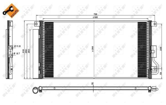 Kondensor, klimatanläggning EASY FIT 350227 NRF