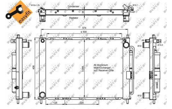 Kondensor, klimatanläggning EASY FIT 35886 NRF
