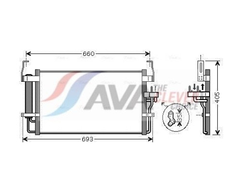 Kondensor, klimatanläggning HY5092D Ava Quality Cooling