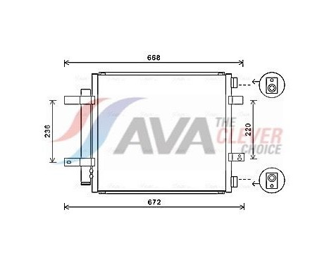 Kondensor, klimatanläggning JR5053D Ava Quality Cooling
