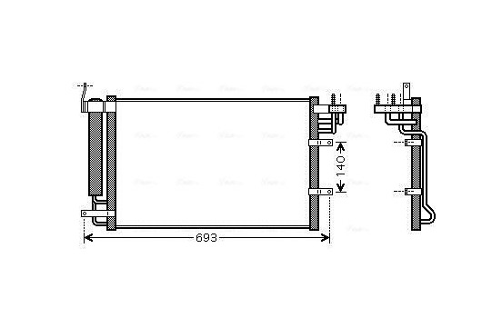 Kondensor, klimatanläggning KA5093D Ava Quality Cooling