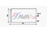 Kondensor, klimatanläggning VO5194D Ava Quality Cooling
