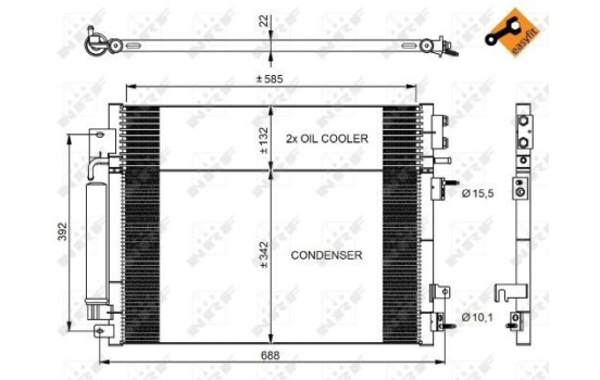 Kondensor, luftkonditionering 350037 NRF
