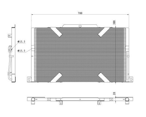 Kondensor, luftkonditionering 350489 NRF