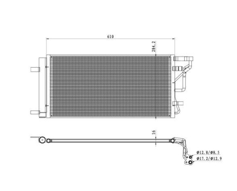 Kondensor, luftkonditionering 350491 NRF