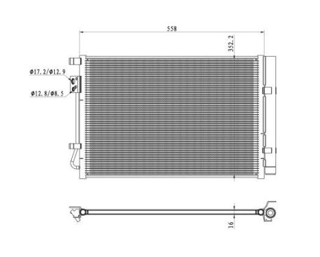 Kondensor, luftkonditionering 350492 NRF