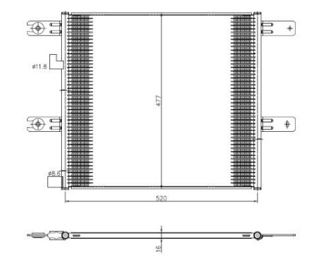 Kondensor, luftkonditionering 350508 NRF