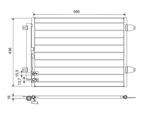 Kondensor, luftkonditionering 812749 Valeo