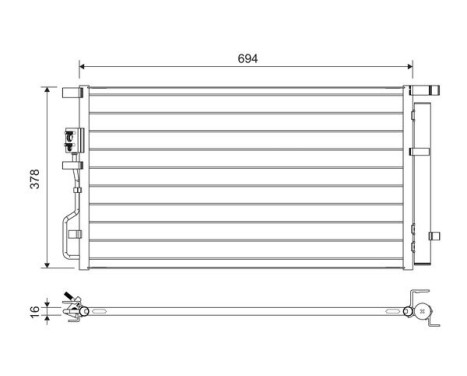 Kondensor, luftkonditionering 822614 Valeo