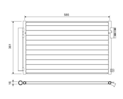 Kondensor, luftkonditionering 822641 Valeo