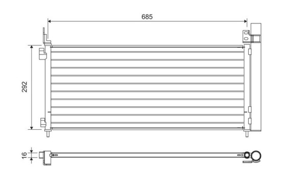 Kondensor, luftkonditionering 822720 Valeo