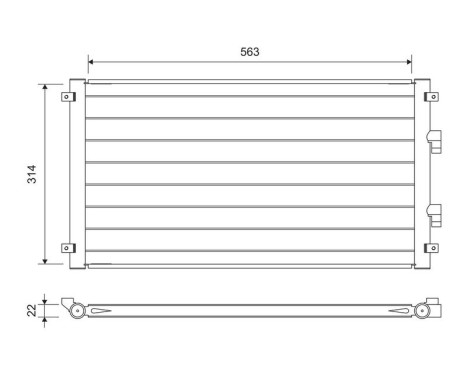 Kondensor, luftkonditionering 822755 Valeo