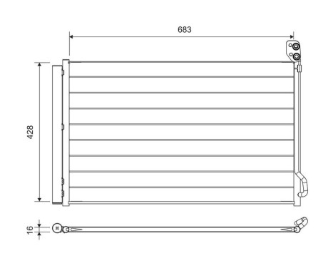 Kondensor, luftkonditionering 822756 Valeo