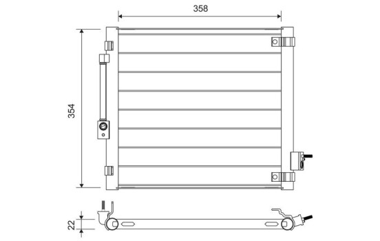 Kondensor, luftkonditionering 822759 Valeo