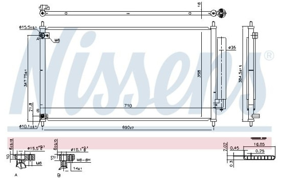 Kondensor, luftkonditionering 940466 Nissens
