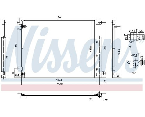 Kondensor, luftkonditionering 940853 Nissens