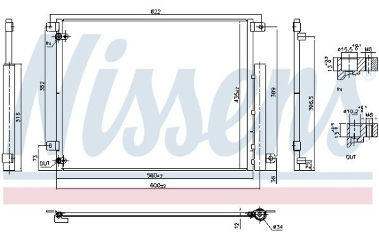Kondensor, luftkonditionering 940853 Nissens
