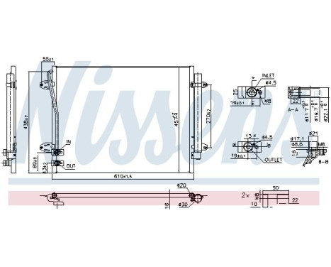 Kondensor, luftkonditionering 940864 Nissens