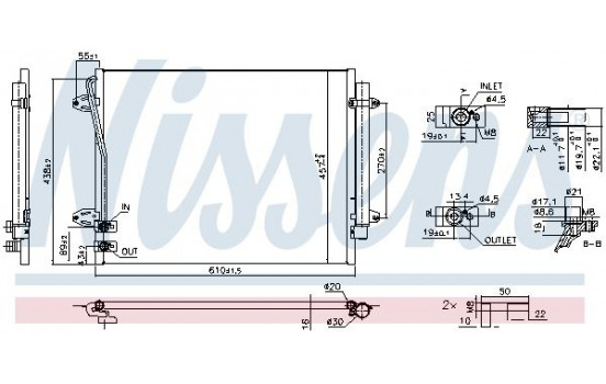 Kondensor, luftkonditionering 940864 Nissens