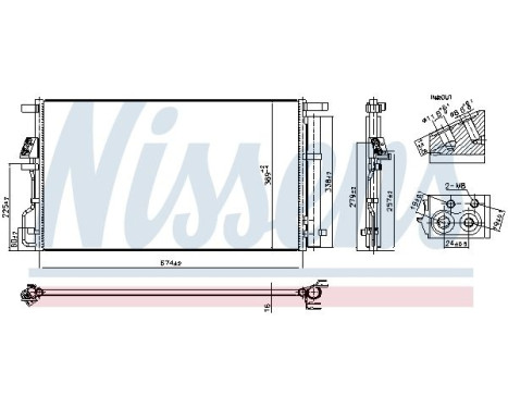 Kondensor, luftkonditionering 940922 Nissens