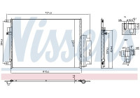Kondensor, luftkonditionering 940955 Nissens