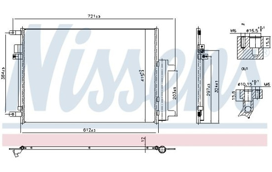 Kondensor, luftkonditionering 940955 Nissens