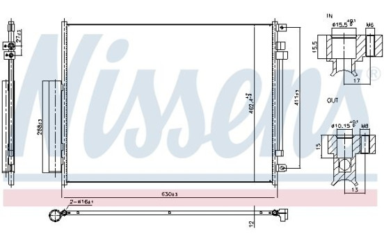 Kondensor, luftkonditionering 940972 Nissens