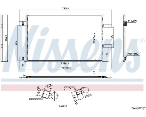 Kondensor, luftkonditionering 940973 Nissens