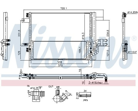 Kondensor, luftkonditionering 940999 Nissens, bild 7