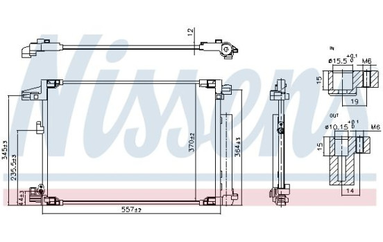 Kondensor, luftkonditionering 941001 Nissens