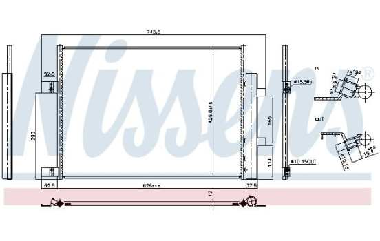Kondensor, luftkonditionering 941008 Nissens