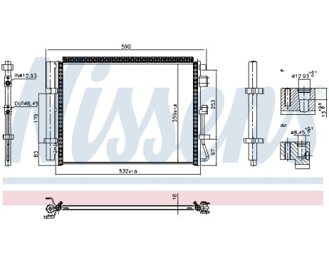 Kondensor, luftkonditionering 941010 Nissens
