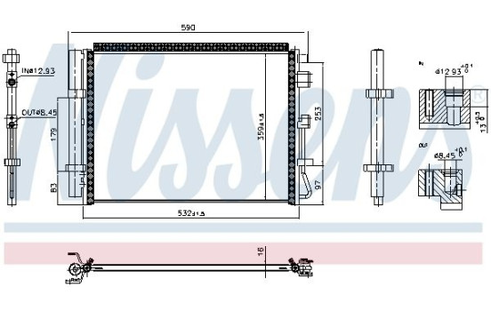 Kondensor, luftkonditionering 941010 Nissens