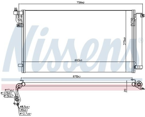 Kondensor, luftkonditionering 941159 Nissens