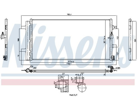 Kondensor, luftkonditionering 941261 Nissens