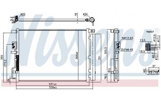 Kondensor, luftkonditionering 941290 Nissens