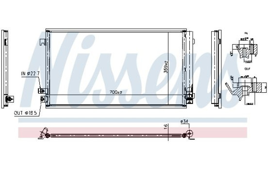 Kondensor, luftkonditionering 941320 Nissens