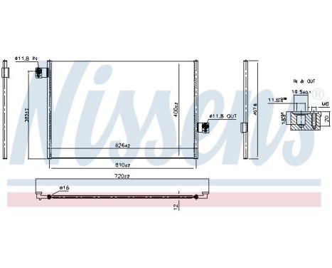 Kondensor, luftkonditionering 941324 Nissens