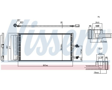 Kondensor, luftkonditionering 941403 Nissens
