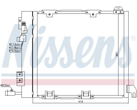 Kondensor, luftkonditionering 94385 Nissens