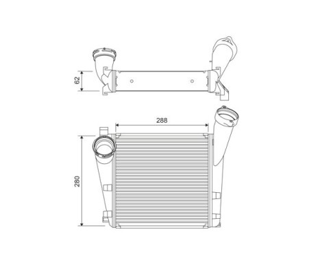 Intercooler, laddluftkylare 818394 Valeo