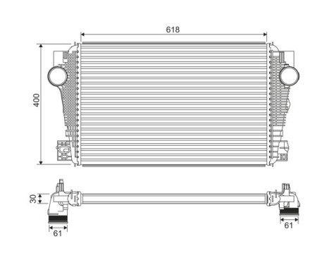 Intercooler, laddluftkylare 822915 Valeo