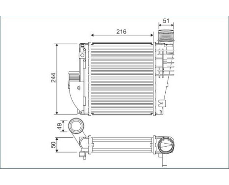 Intercooler, laddluftkylare 822927 Valeo