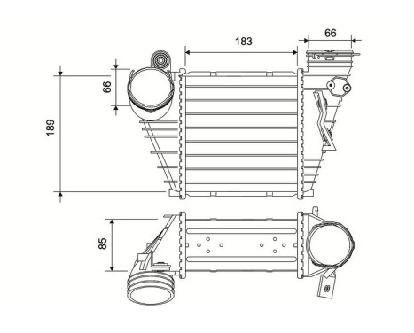 Intercooler, laddluftkylare 822952 Valeo