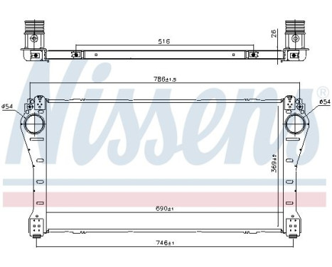 Intercooler, laddluftkylare 961250 Nissens