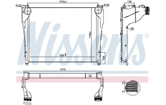 Intercooler, laddluftkylare 97081 Nissens